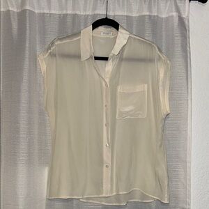 Equipment Cream Notched Collar Button Down Shirt